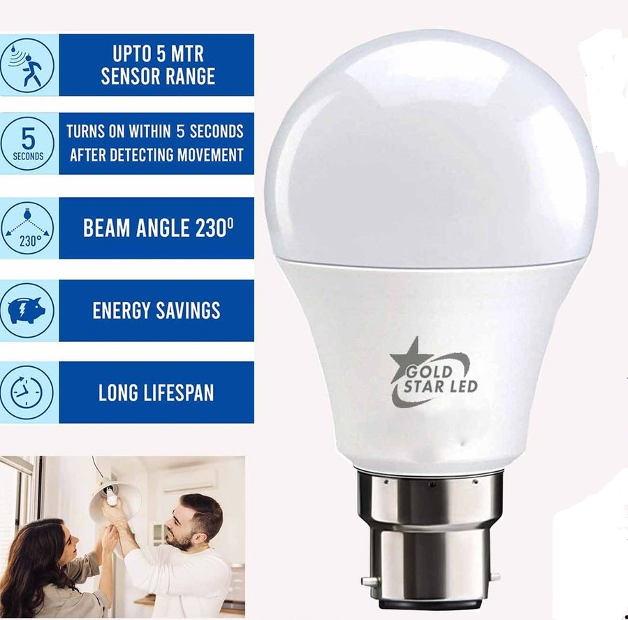 6w Gold Star Auto ON/OFF Sensor LED Light Bulb