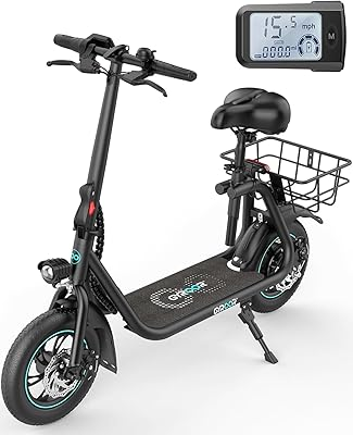 Gyroor Electric Scooter with Seat, 450W Powerful Motor up to 20 Miles Range
