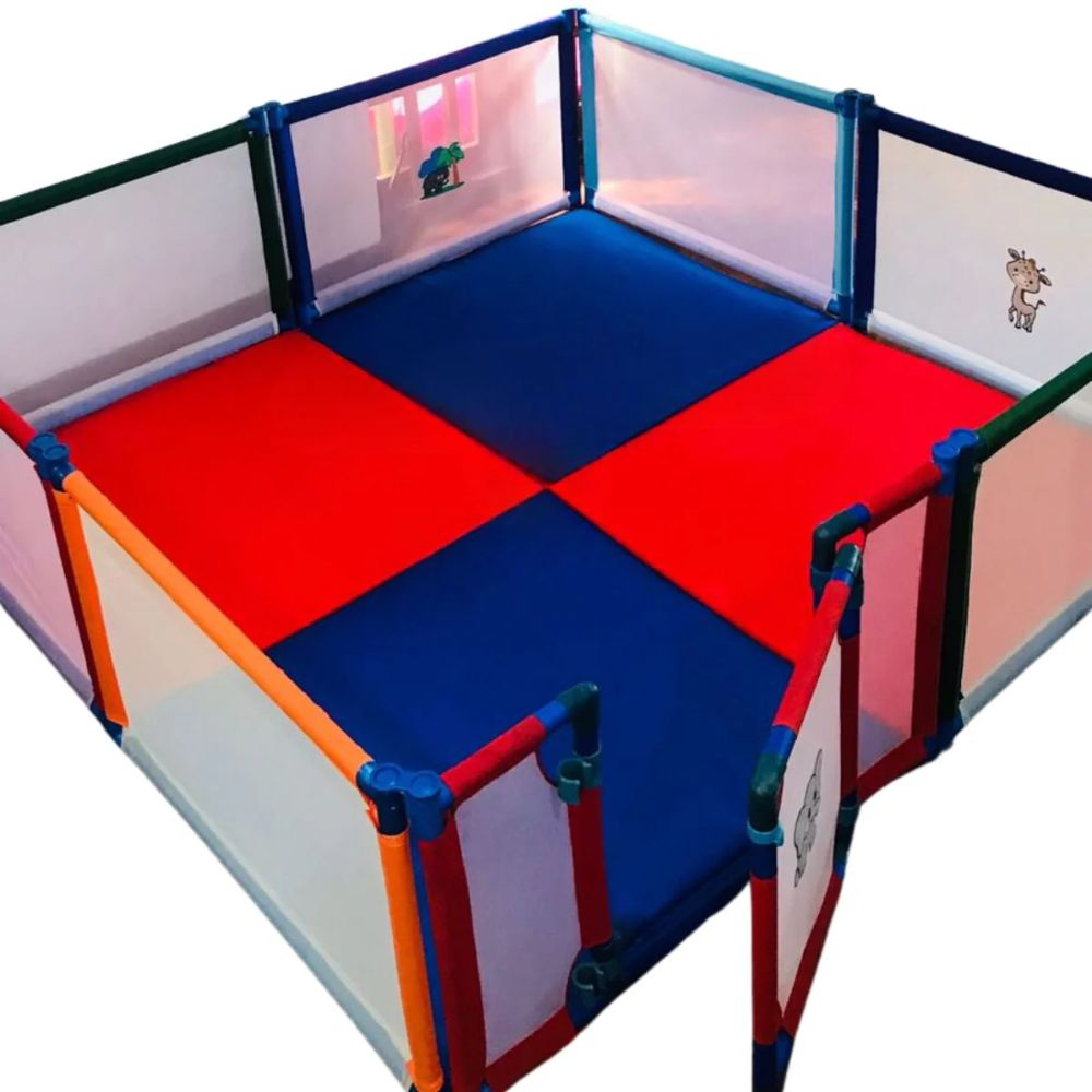 Poco Casa 8 Panel Playpen with Gate + Mattress