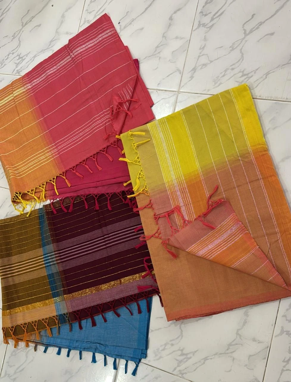 Two(2) tone Color Design Handloom Saree- Code 203