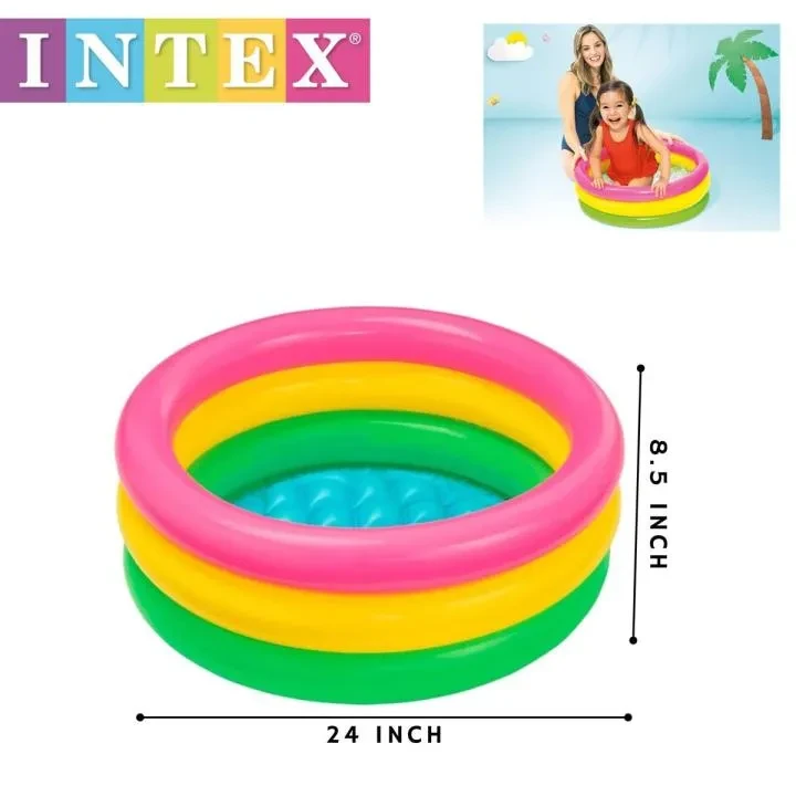 Intex Inflatable Baby Bath Tub Swimming Pool 34 inch X 8.5 inch (Multicolor) "blackkito"