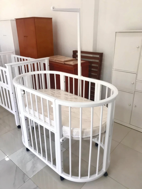 Baby cot A-205 Design White/Lacquer  Color (52*28)