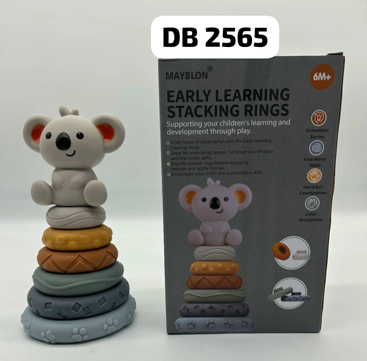 Early learning stacking rings with rubber toy 6 months+