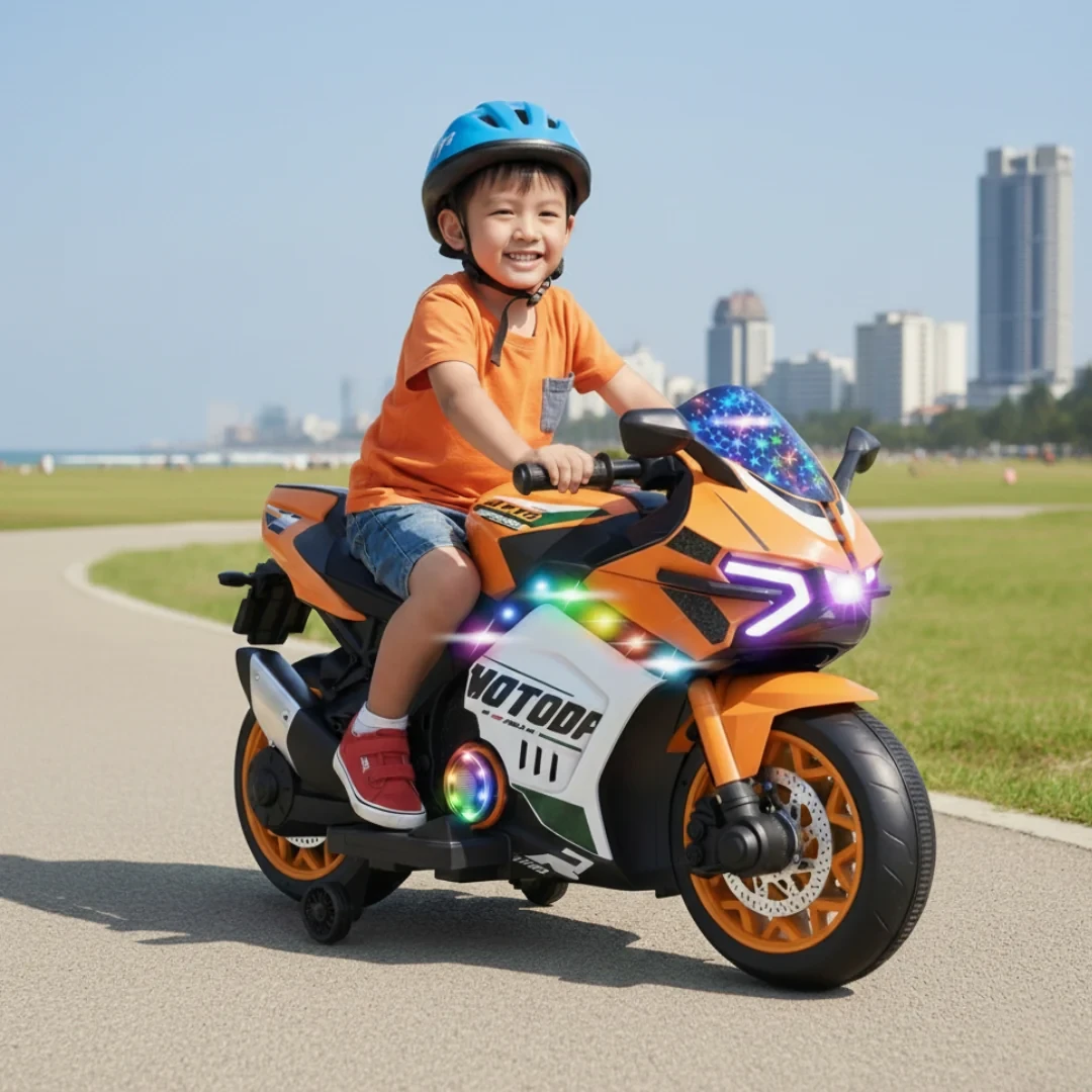 8155 V8  12V Kids Battery Powered Motorbike, Ride on Motorcycle for Kids  4–9  years | 12V Dual Motor