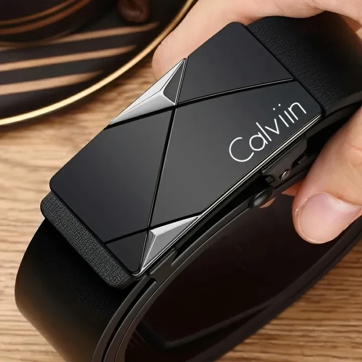 Men's PU Leather Calvin Belt - Fashion Belts for Daily Life and Business Automatic Buckle