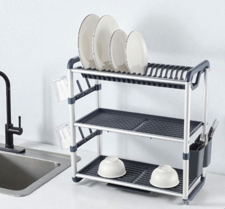 High Grade Aluminium Dish Rack - 3 tier 60*26*57 CM