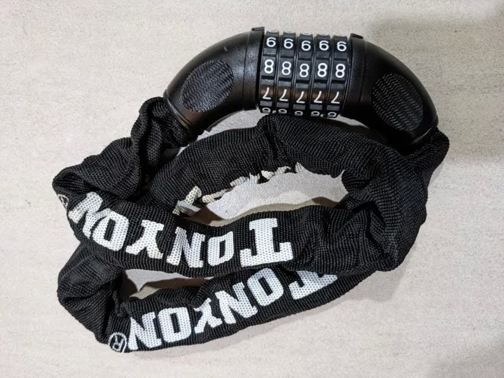 Bicycle Lock TONYON Password Chain Lock Anti-Theft 90CM Heavy Chain