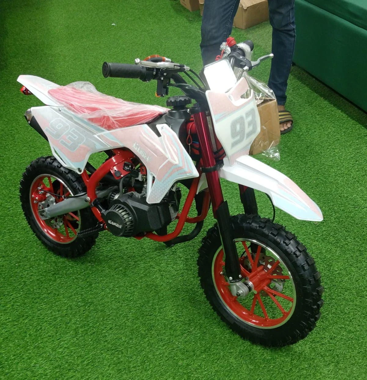 49cc Kids Ride On Dirt Bike, Dirt Bike for Kids - 2-Stroke Off-Road self Start head light